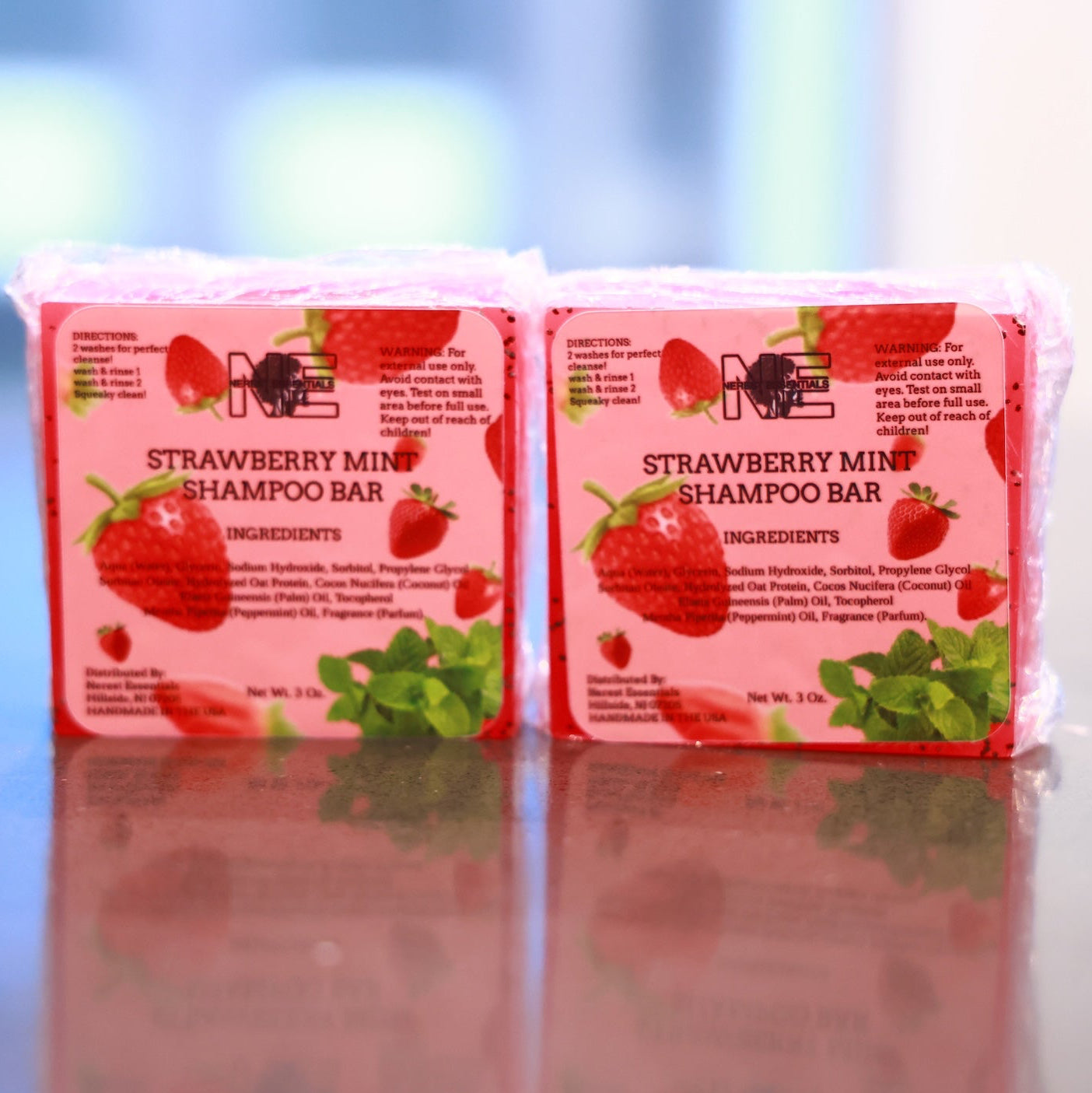 2x Strawberry Mint Shampoo Bars